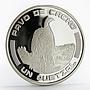 Guatemala 1 quetzal Ibero American series II Horned Guan proof silver coin 1994