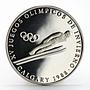 Panama 1 balboa Calgary Olympic Winter Games series Ski Jumping silver coin 1988