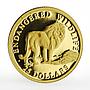 Cook Islands 25 dollars Endangered Animal series The Lion proof gold coin 1997