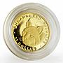 Cook Islands 25 dollars Endangered Wildlife series The Lynx proof gold coin 1990