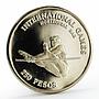 Guinea-Bissau 250 pesos International Games Horizontal Bar nickel coin 1984