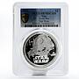 Niue 2 dollars Star Wars series Death Star PR70 PCGS silver coin 2011