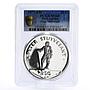 Netherlands Antilles 25 gulden Peter Stuyvesant MS68 PCGS silver coin 1977