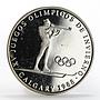 Panama 1 balboa Calgary Olympic Winter Games series Biathlon silver coin 1988