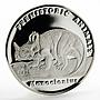 Cambodia 20 riels Prehistoric Animals series Monoclonius proof silver coin 1995