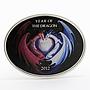 Niue 1 dollar Lunar Calendar Year of the Dragon Love colored silver coin 2012