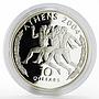 Liberia 10 dollars Athens Olympic Games Running proof silver coin 2004