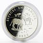 Benin 1000 francs Endangered Wildlife Zebra Animals Fauna proof silver coin 2001
