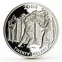 Liberia 20 dollars Athens Olympic Games series Taekwondo proof silver coin 2004