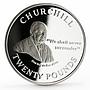 Gibraltar 20 pounds Sir Winston Churchill Portrait silver coin 2013