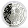 St Helena 50 pence Centennial of Death of Queen Victoria proof silver coin 2001