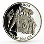 Liberia 20 dollars Athens Olympic Games series Baseball proof silver coin 2004