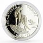 Cook Islands 5 dollars Endangered Wildlife series Gepard proof silver coin 1996
