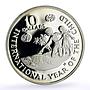 Cayman Islands 10 dollars International Year of Child silver coin 1982