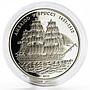 Benin 1000 francs Amerigo Vespucci Ship Discovering of America silver coin 2005