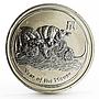 Australia 50 cents Lunar Calendar series II Year of the Mouse silver coin 2008