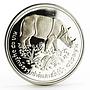 Thailand 50 baht Wildlife Conservation series Rhinoceros silver proof coin 1974