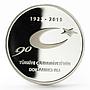 Turkey 50 lira 90 Years of the Turkish Republic National Emblem silver coin 2013