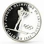 Panama 1 balboa Calgary Olympic Winter Games series Biathlon silver coin 1988