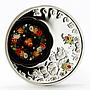 Cook Islands 5 dollars Russian Folk Crafts series Zhostovo Art silver coin 2012