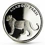 Turkey 20 lira Animal series Anatolian Leopard proof silver coin 2005