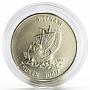 Vietnam 100 dong Vietnamese Historic Ships series Junk Ship silver coin 1986