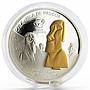 Cook Islands 10 dollars World Monuments series Moai Figures silver coin 2007