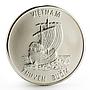 Vietnam 100 dong Vietnamese Historic Ships series Junk Ship silver coin 1986