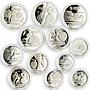 Mexico set of 12 coins Football World Cup 1986 silver coins 1985 - 1986