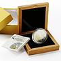 Cook Islands 5 dollars 120 Years Jubilee of Novosibirsk Russia silver coin 2013