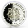 Ghana 500 sika Ancient Phoenician Ship Sea Navigation silver coin 2002