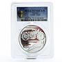 Tuvalu 1 dollar Classic Motorbikes series Indian PR70 PSGS silver coin 2008