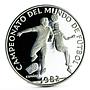 Panama 10 balboas Football World Cup in Spain Two Players proof silver coin 1982