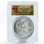 Australia 1 dollar Year of the Dragon with Lion Mark MS70 PCGS silver coin 2012