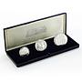 Mexico set of 3 coins Football World Cup 1986 proof silver coins 1985
