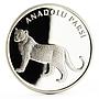 Turkey 20 lira Animal series Anatolian Leopard proof silver coin 2005