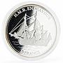 Congo 10 francs History in Ships series HMB Endeavour proof silver coin 2001