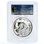 China 10 yuan Endangered Wildlife Panda on the Rock MS68 PCGS silver coin 1999