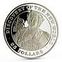 Bahamas 25 dollars Discovered New World series Columbu's Ship silver coin 1991
