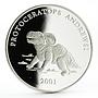 Mongolia 500 togrog Dinosaurs series Protoceratops Andrewsi silver coin 2001