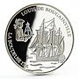 Chad 1000 francs History of Ships series La Boudeuse proof silver coin 2016