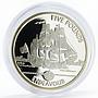 Bailiwick of Guernsey 5 pounds Endeavour Ship silver coin 2009