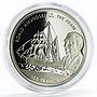 Djibouti 100 francs Roald Amundsen and His Ship The Fram silver coin 2017