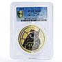 Niue 1 dollar Star Wars series Wicket MS69 PCGS gilded copper coin 2012