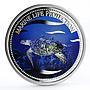 Palau 5 dollars Marine Life Protection series Loggerhead Turtle silver coin 2004