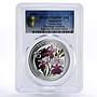 Singapore 5 dollars Flowers Vanda Amy PR69 PCGS colored proof silver coin 2009