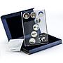 Mongolia set of 7 coins Seven Wonders of the World colored silver coins 2008