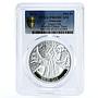 Armenia 100 dram Angel Oak Tree Carolina PR69 PCGS colored silver coin 2014