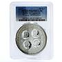Turks and Caicos Islands 20 crowns George III PR69 PCGS silver coin 1977