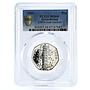 Britain 50 pence 250 Years of Kew Gardens MS68 PCGS nickel coin 2009